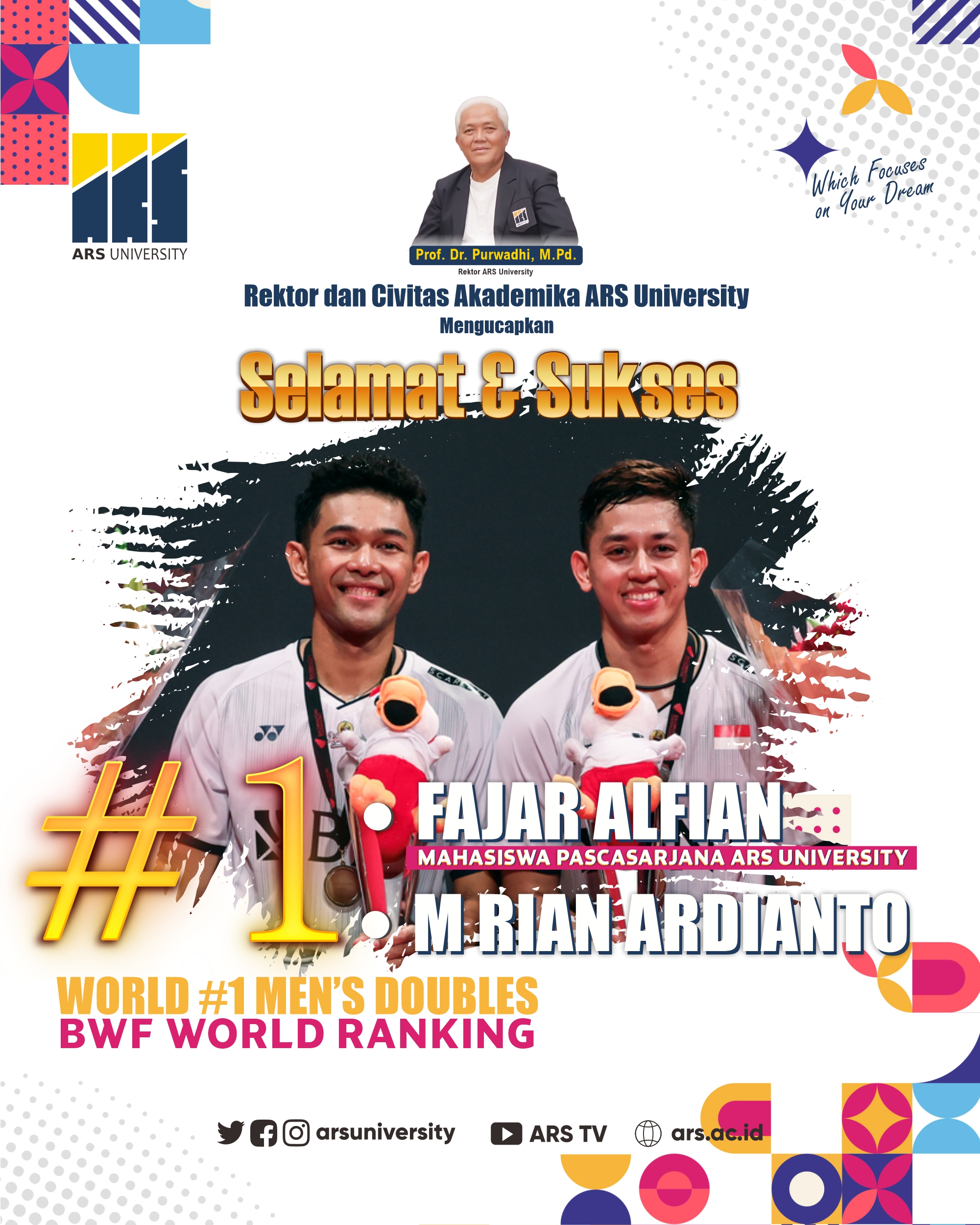 Fajar Alfian, mahasiswa Magister Manajemen ARS University Raih posisi runner-up pada kategori ganda putra di Korea Open 2023