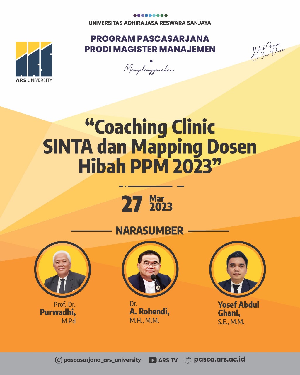 Webinar “Coaching Clinic SINTA dan Pemetaan Dosen Hibah PPM 2023” 