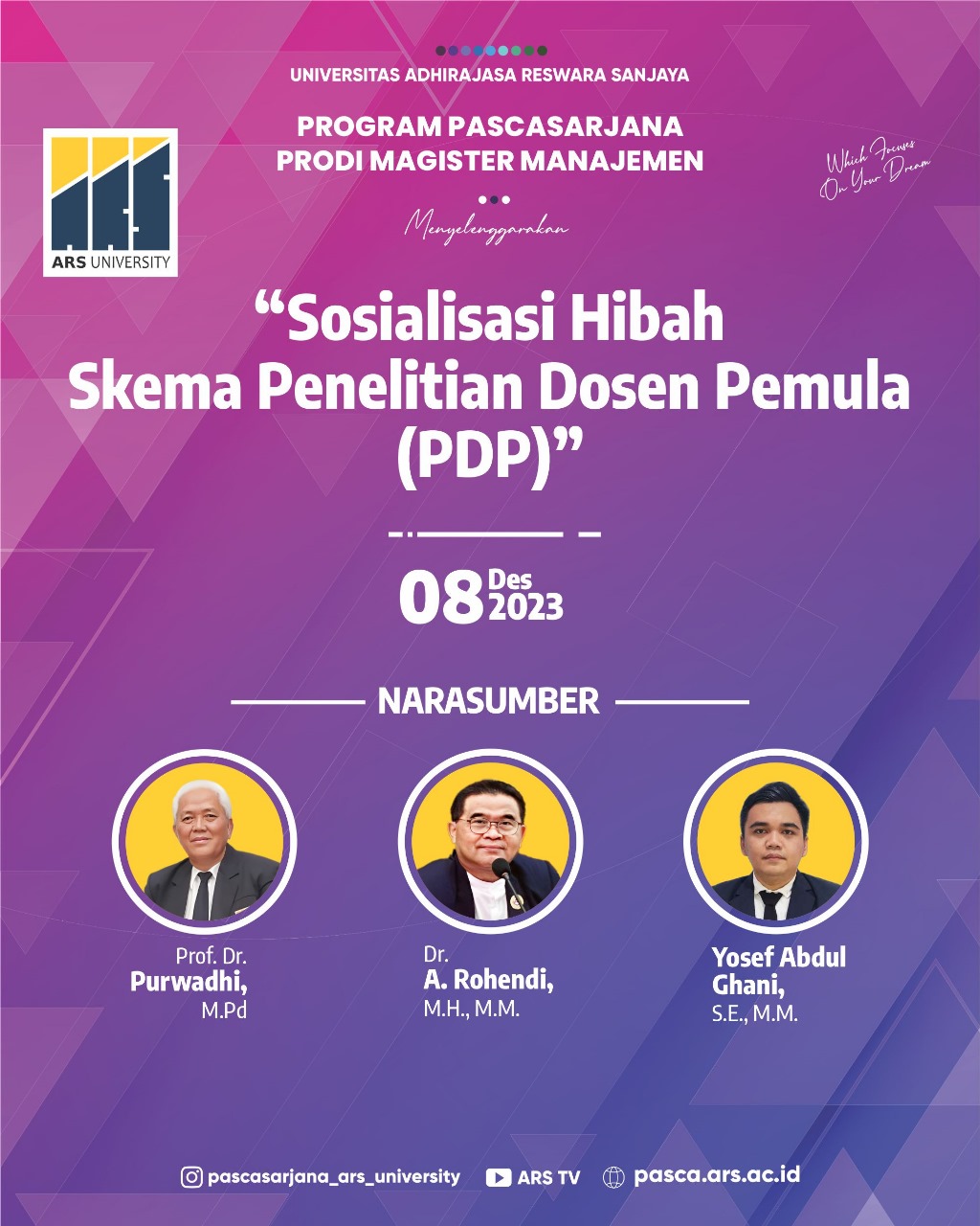 Webinar Sosialisasi Hibah Skema Penelitian Dosen Pemula (PDP)